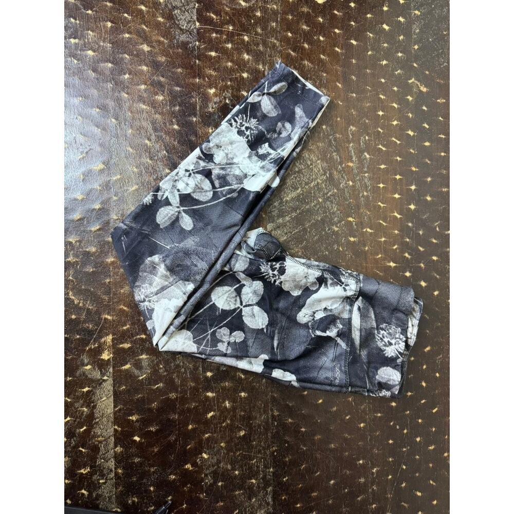 Jockey Print Leggings Yoga Pants Activewear Black Gray‎ Floral Small
